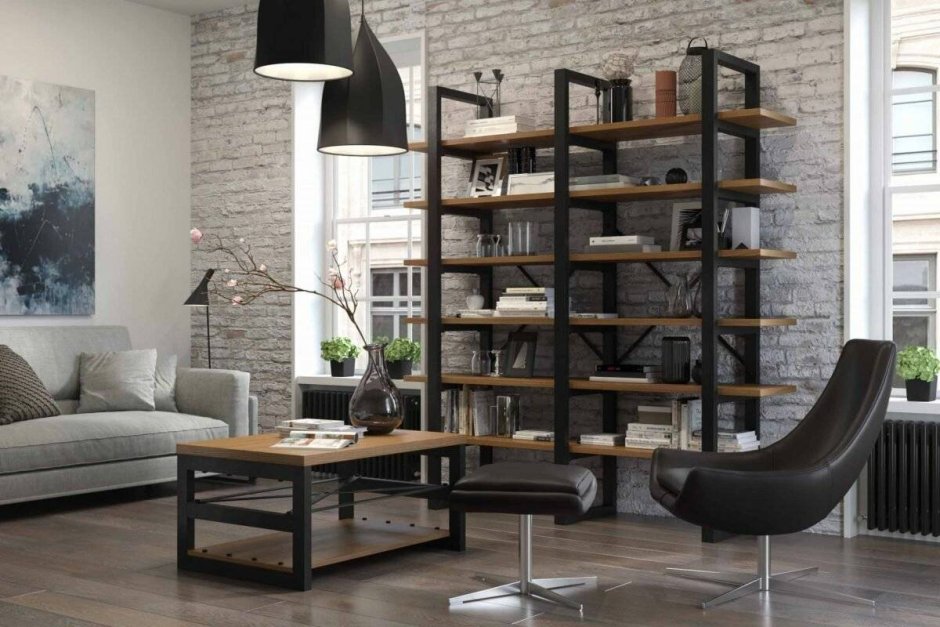 Стеллаж лофт Loft Wood Studio