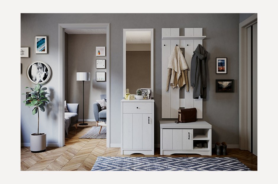 Прихожая Рейкьявик белая лиственница