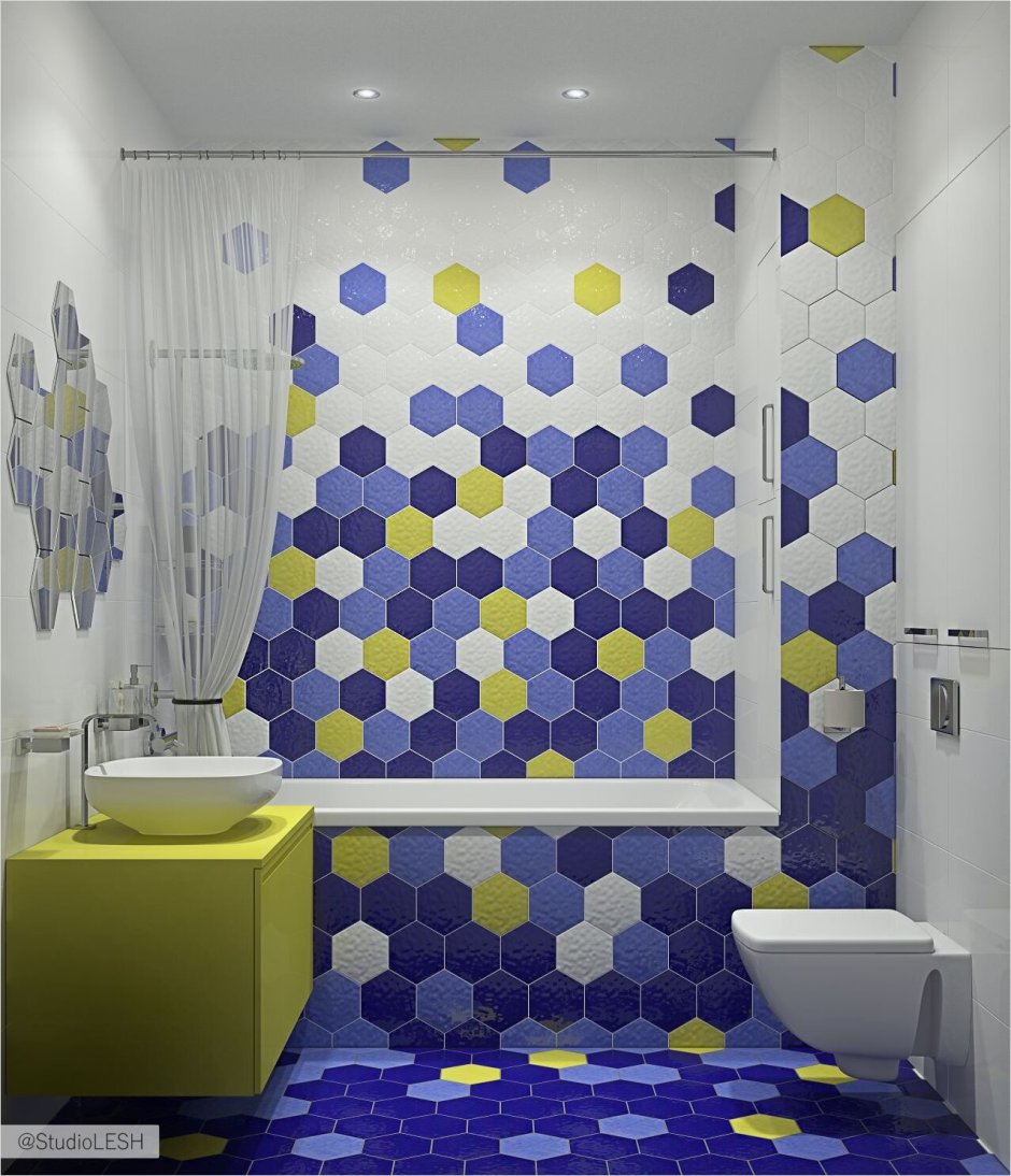 Цветная плитка для ванной