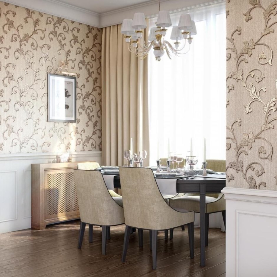 Обои компаньоны для кухни гостиной