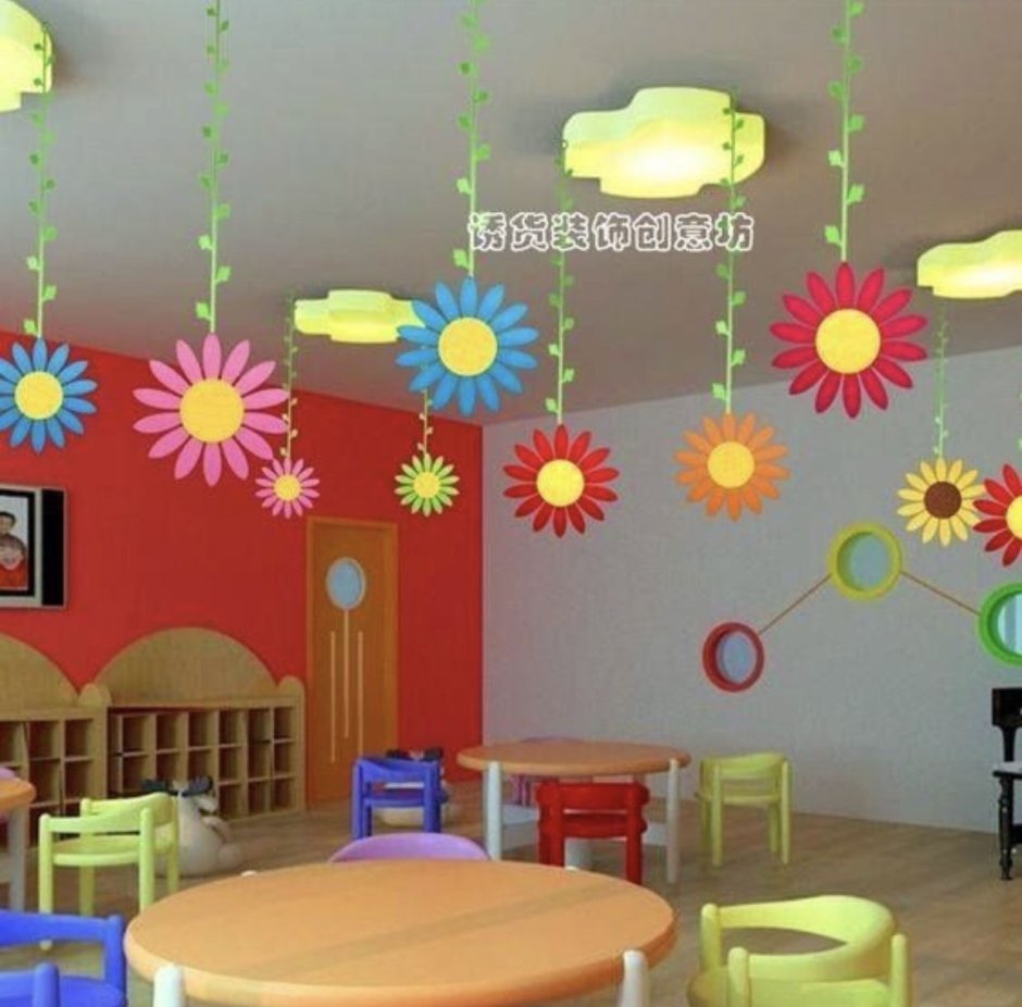 Украшение потолка в детском саду