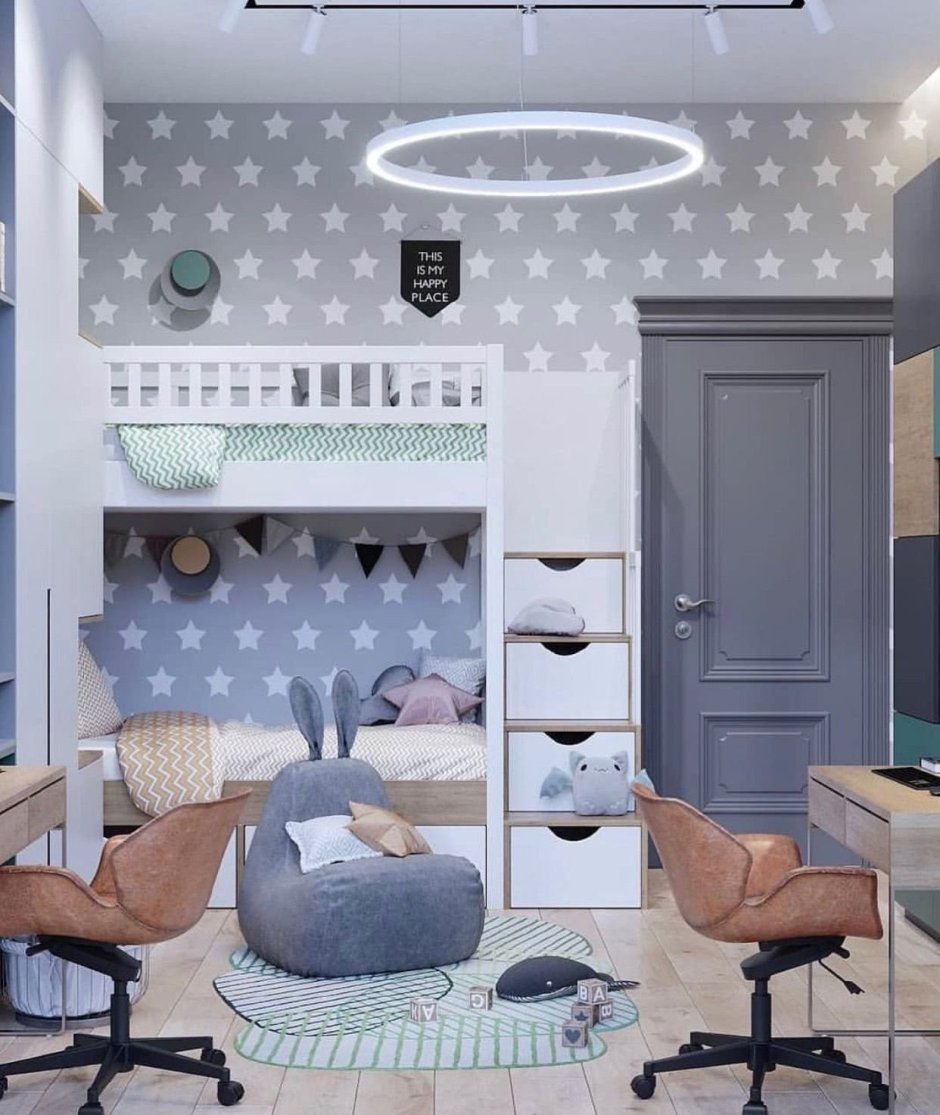 Стильная детская комната для двоих мальчишек
