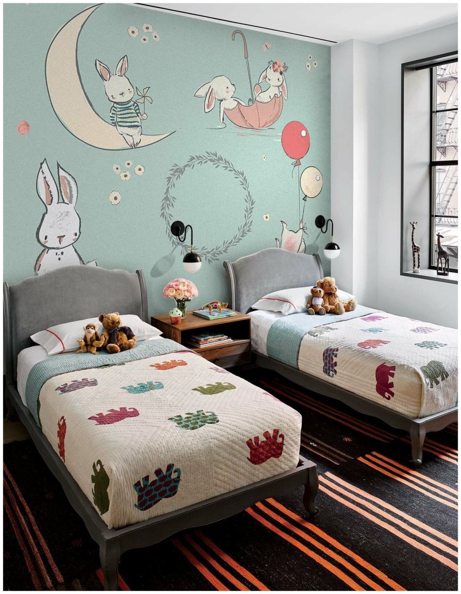 Спальня с двумя односпальными кроватями