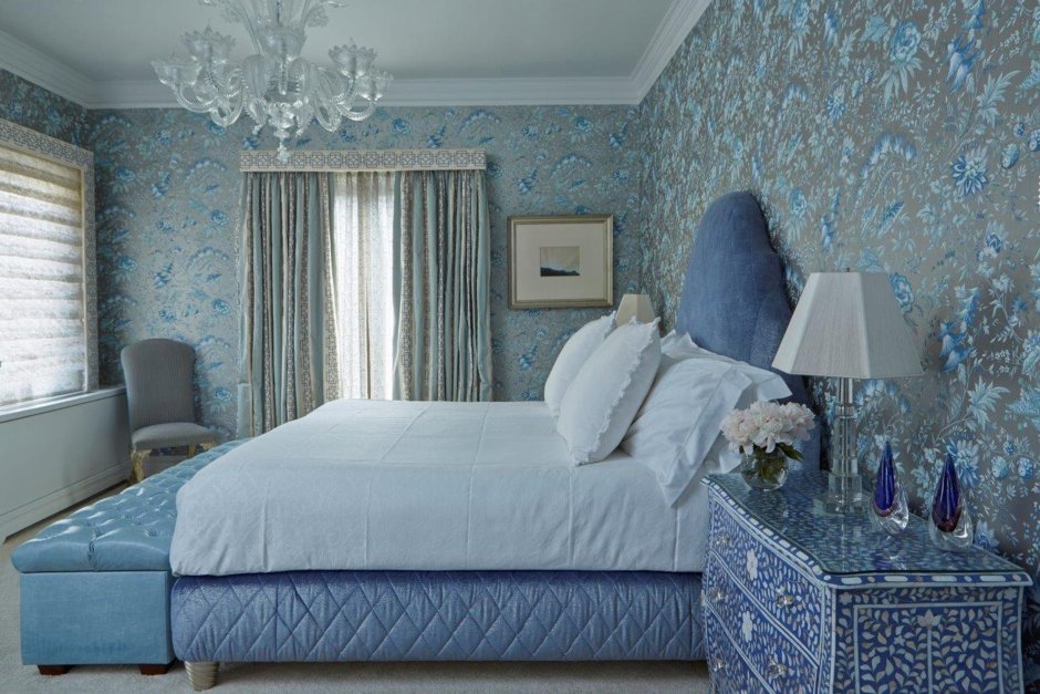 Спальня в голубом цвете