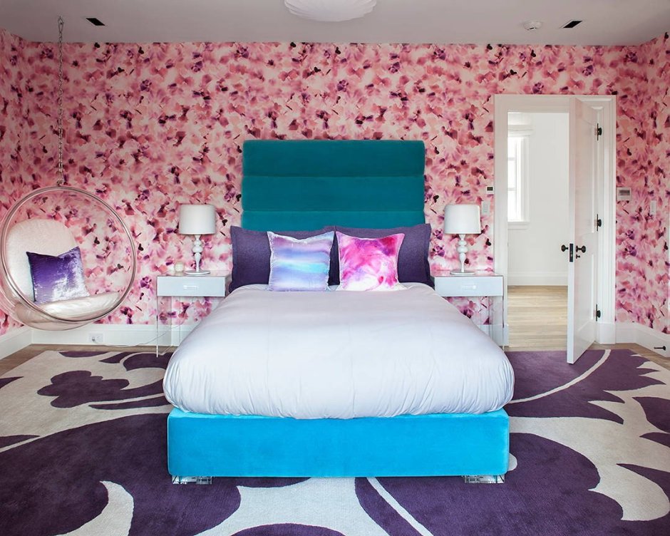 Сине розовая комната
