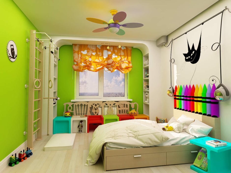 Яркие детские комнаты