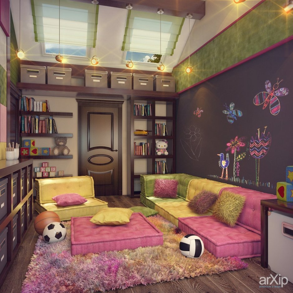 Интерьер игровой комнаты в доме