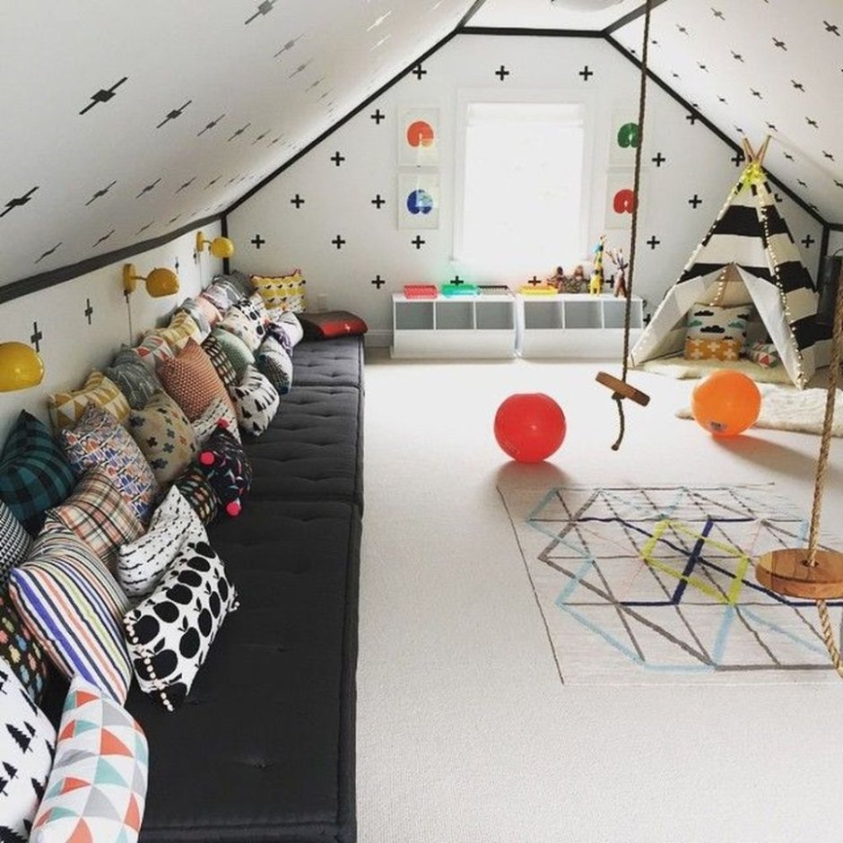 Игровая для детей на мансарде