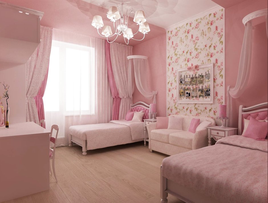 Розовая комната для двух девочек