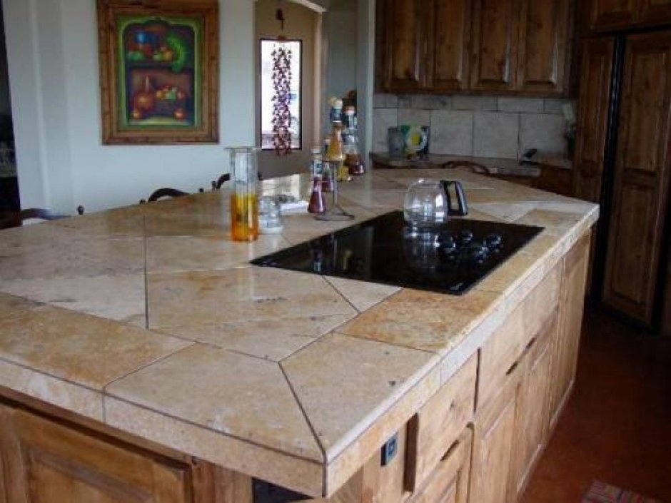 Кухонная столешница из керамогранитной плитки