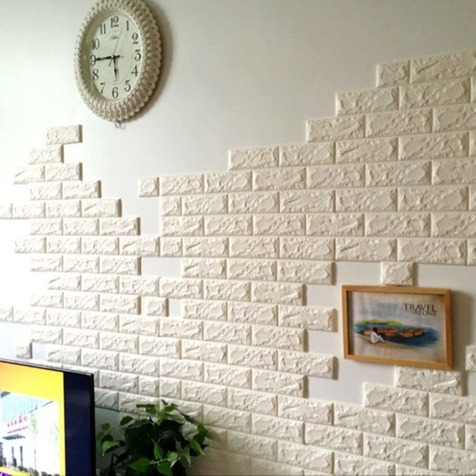 3d cамоклеющиеся панели "кирпич Оникс" (Brick Beige-White)