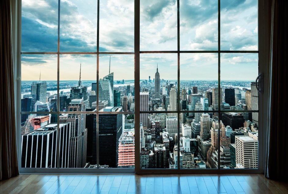 New York вид из окна Manhattan