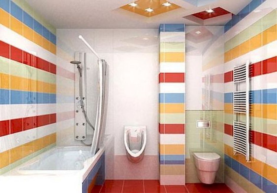 Цветная ванная комната