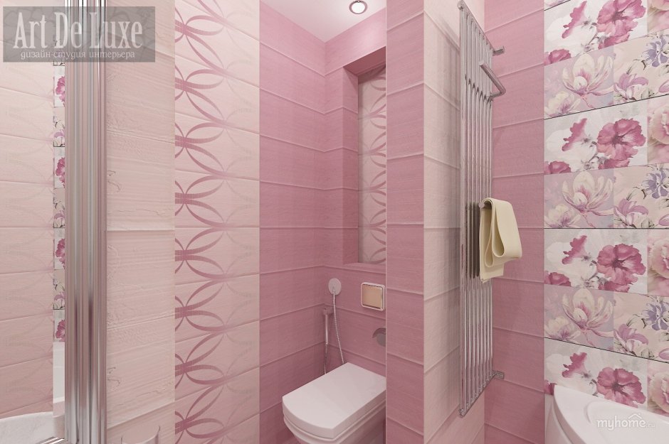 Кафель для ванной бежево розовая