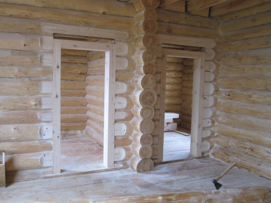 Окосячка дверей в деревянном доме