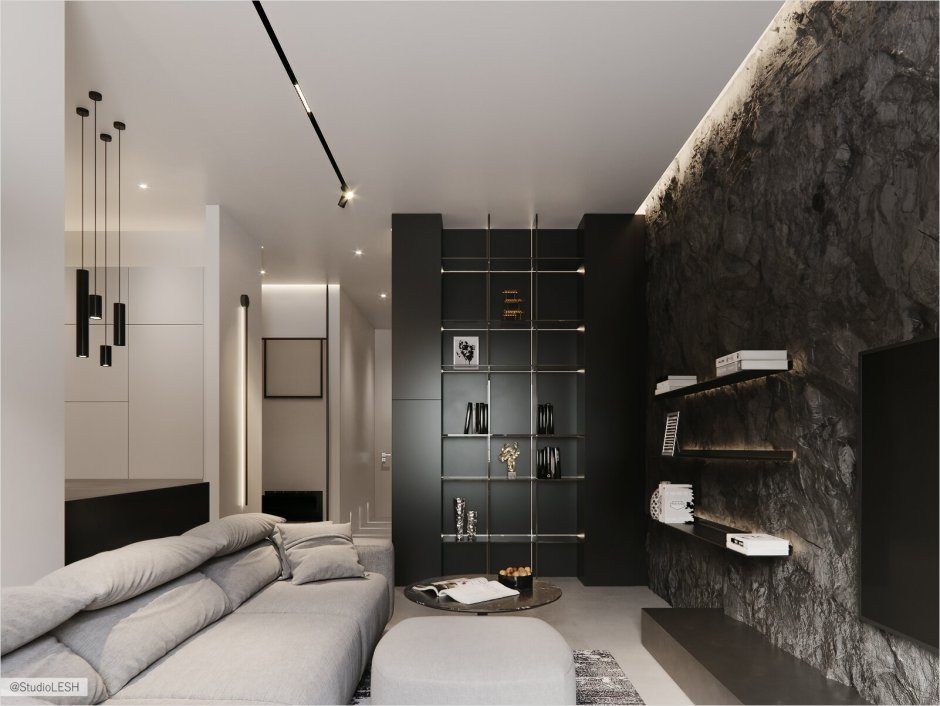 Дизайн комнаты 3 на 3 метра ОСБ черная-серый