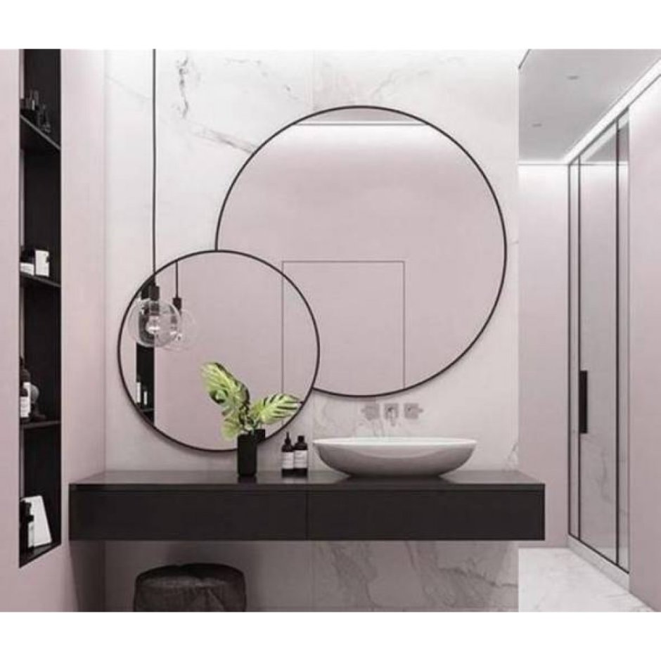 Ассиметричное зеркало для ванной