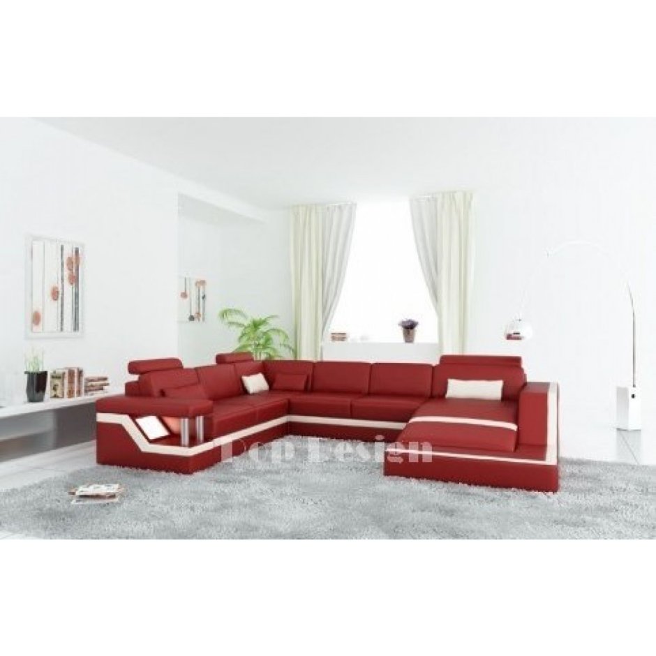 Бело красная мягкая мебель