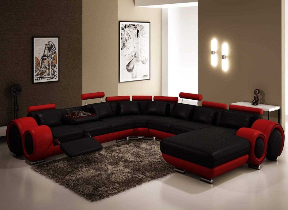 Красно черный диван