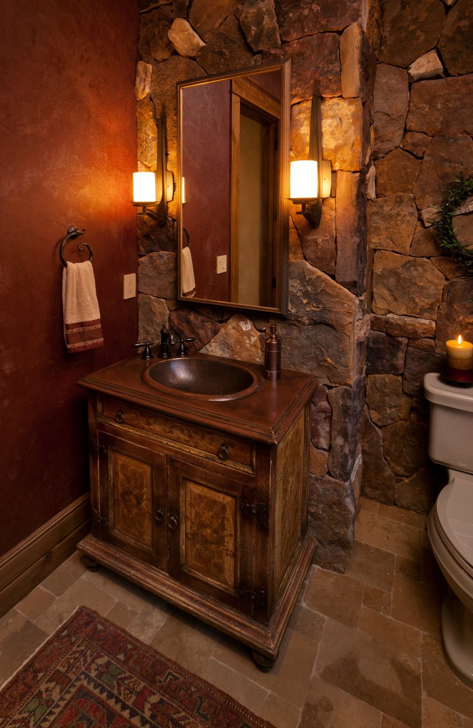 Ванная комната в замковом стиле