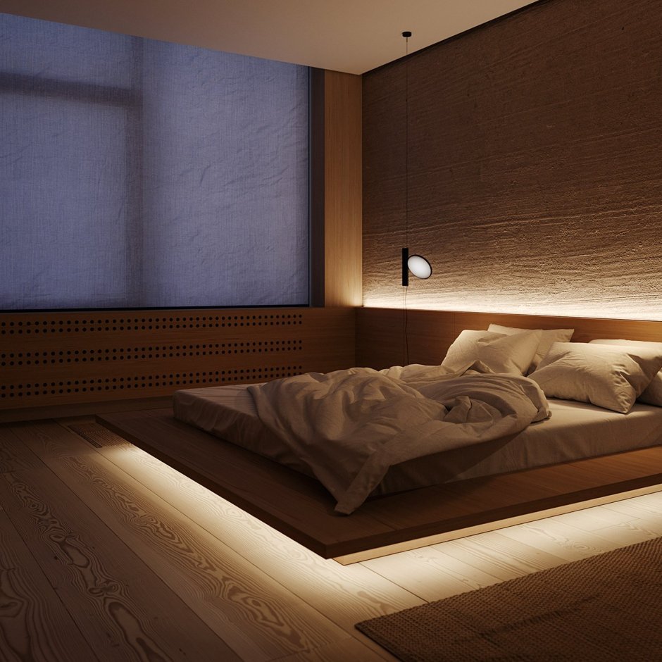 Парящая кровать с подсветкой