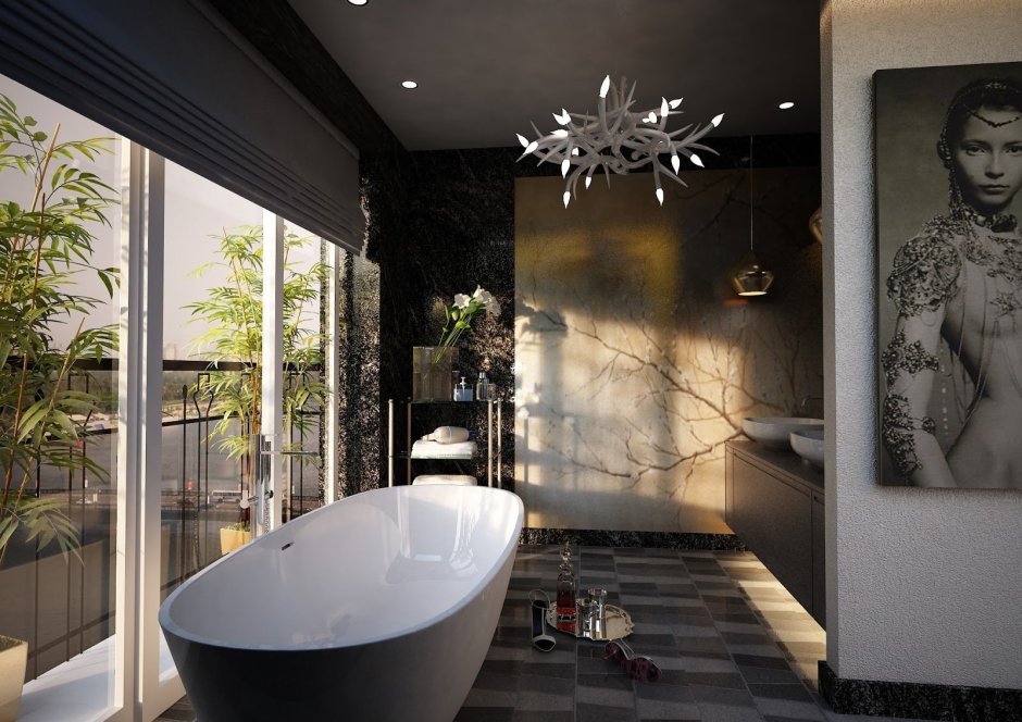 Роскошная ванная комната в современном стиле
