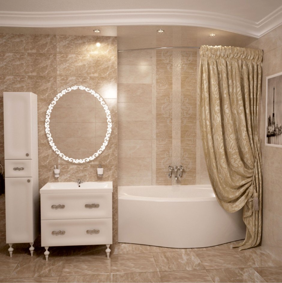 Штора для ванной Aima Design у37613 240x240, двойная, белая