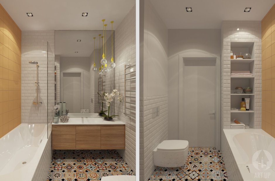 Дизайны маленьких ванных комнат