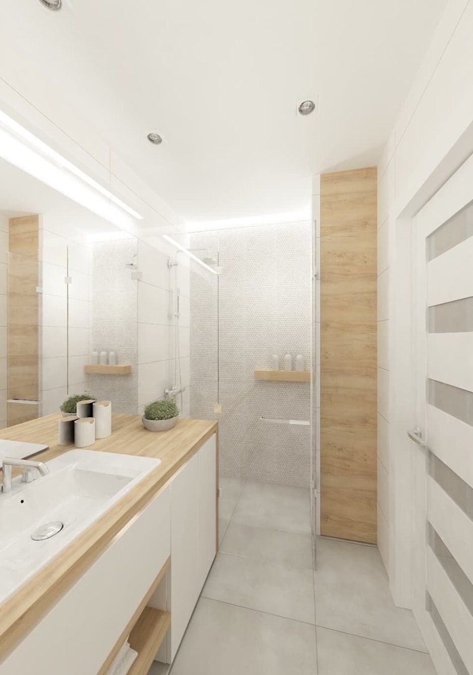Ванные комнаты в светлых тонах в современном стиле
