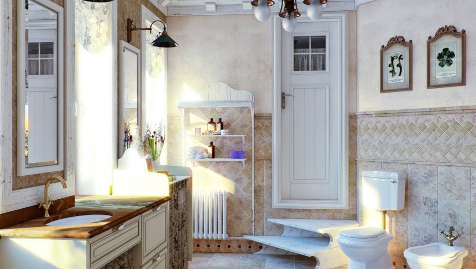 Французский стиль в интерьере ванной комнаты