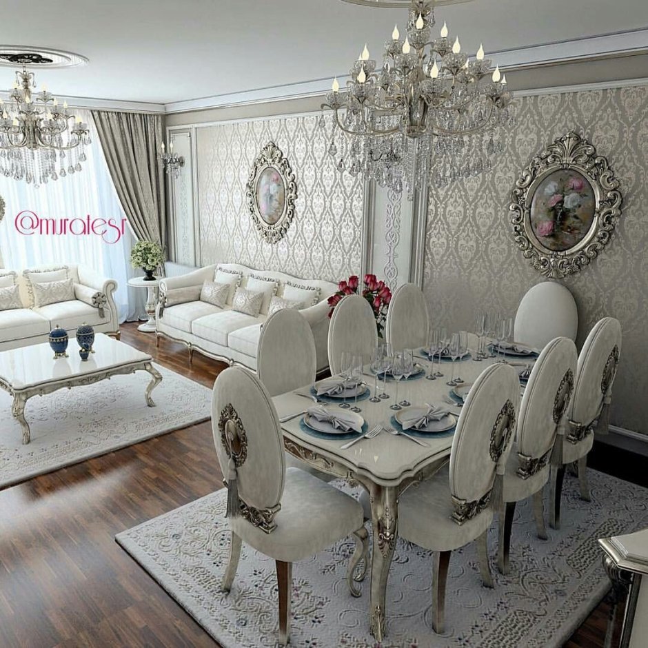 Современные белые красивые Роскошные столовые мебель