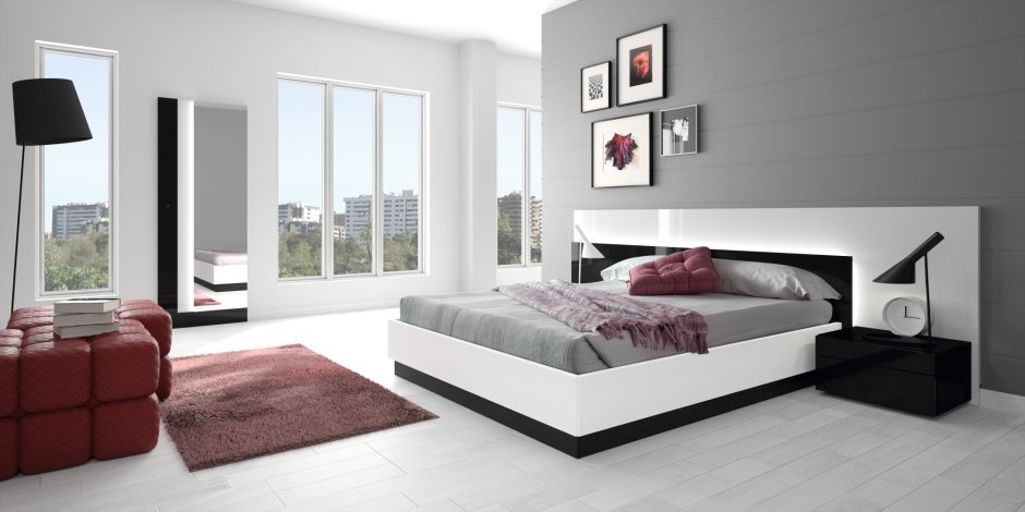 Белая спальня в стиле Модерн