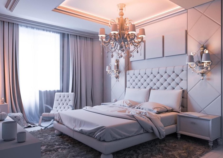 Романтичный интерьер спальни