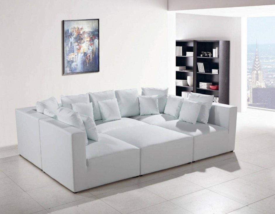 Divani casa Boco - Modern White Leather Sofa Set
