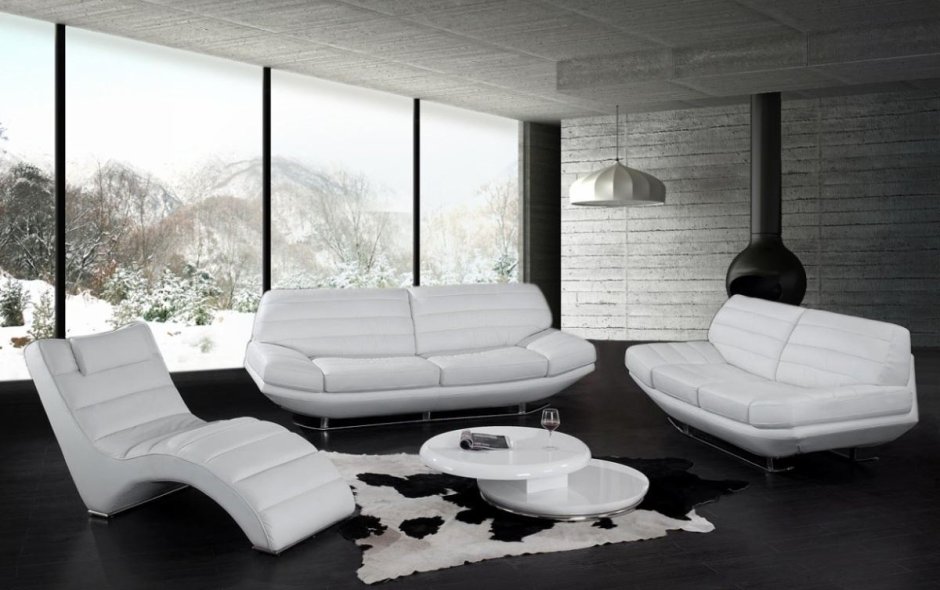 Белая мягкая мебель в интерьере