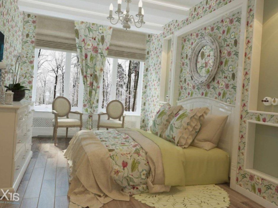 Комната спальня в стиле Прованс