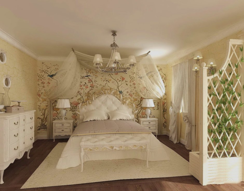 Спальня в стиле классика с элементами Прованса
