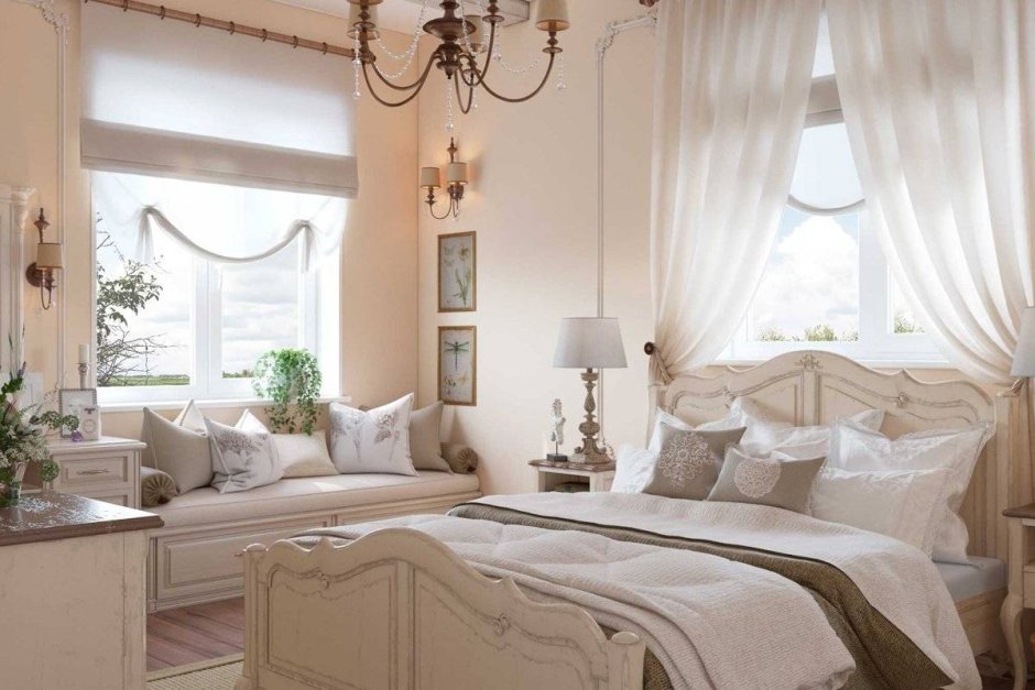 Красивые спальни в стиле Прованс
