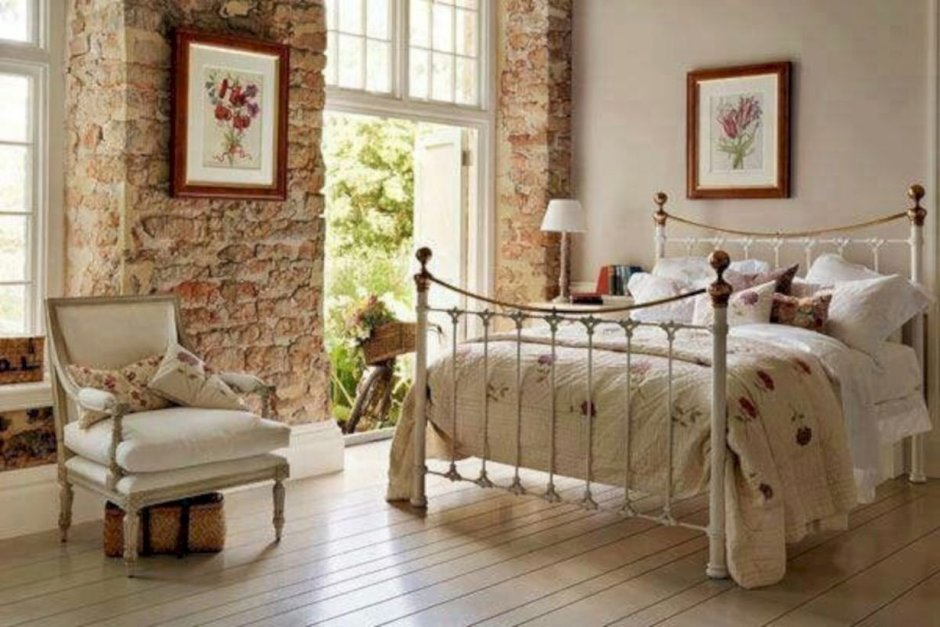 Декор спальни в стиле Кантри