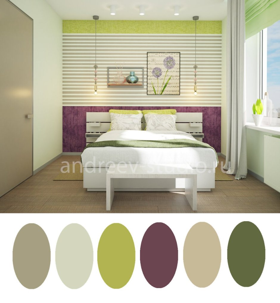 Сочетание цвета в интерьере спальни