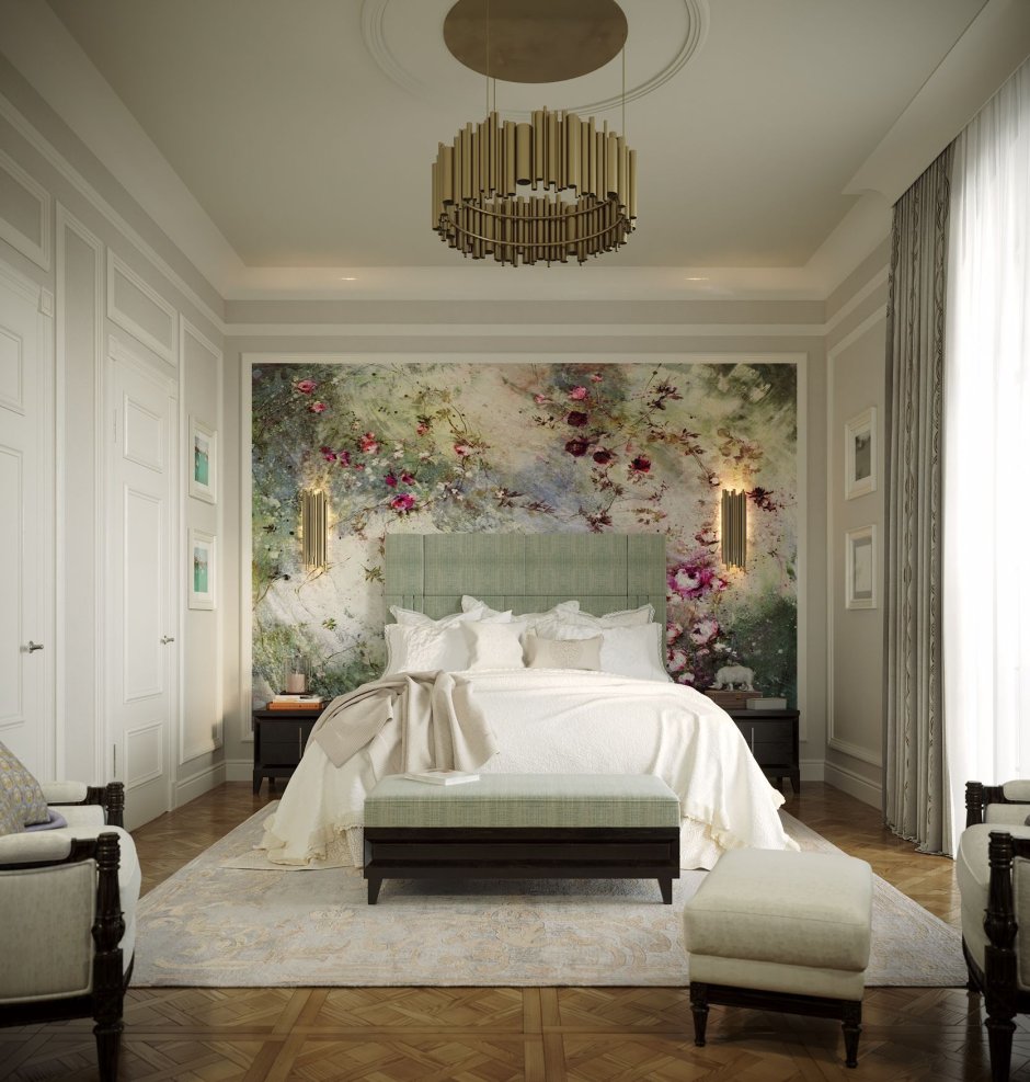 Интерьер спальни в классическом стиле