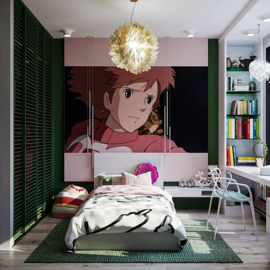 Комната для подростка в стиле аниме