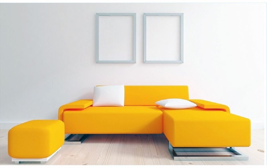 Желто-оранжевый диван