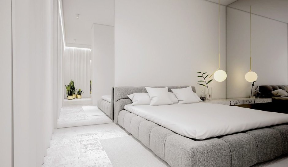 Белая спальня в стиле Минимализм