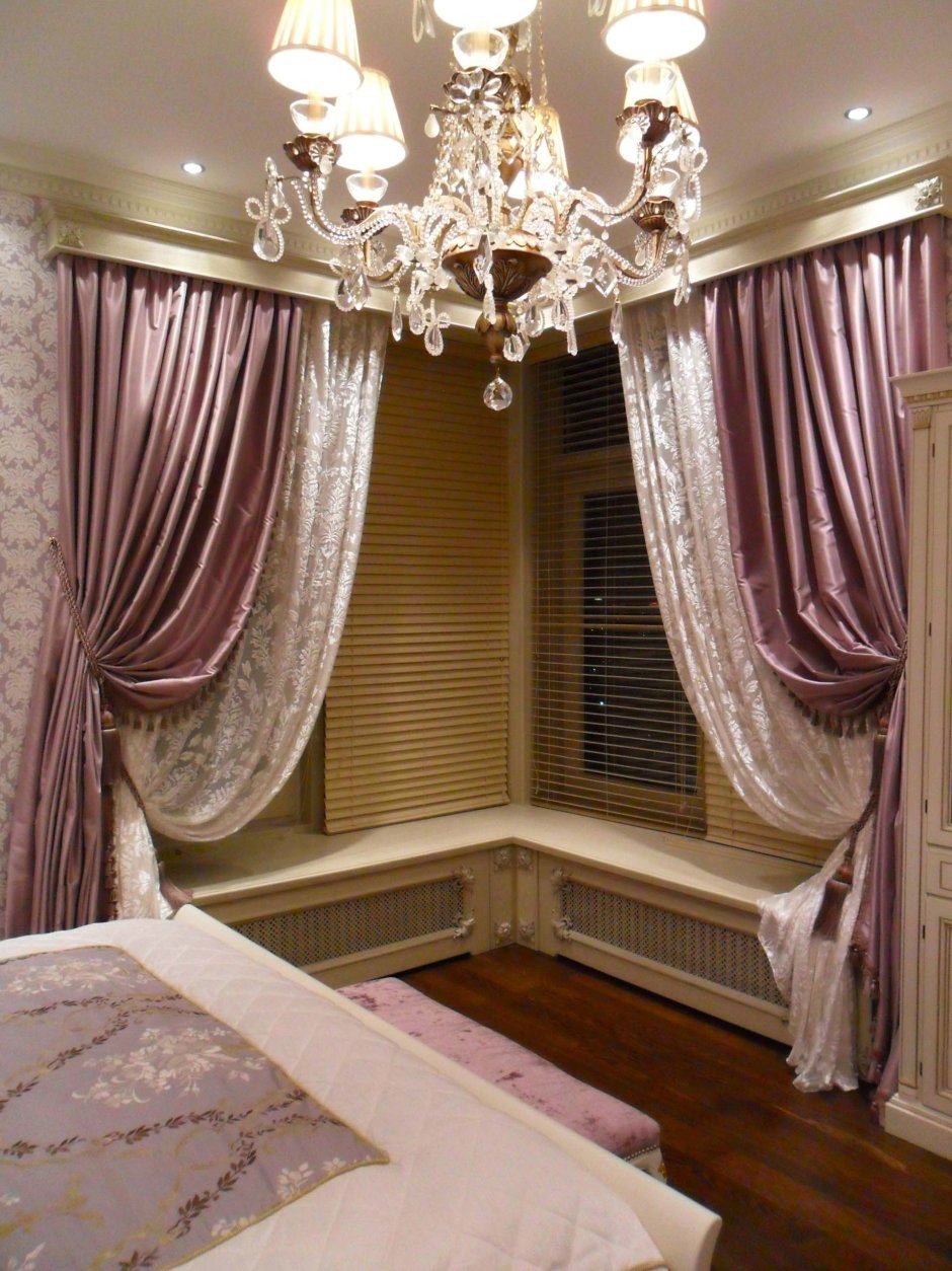 Занавески для спальни в классическом стиле