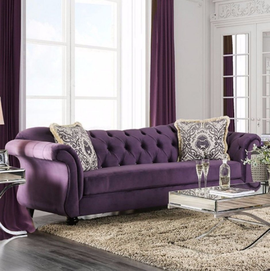 Темно фиолетовый диван