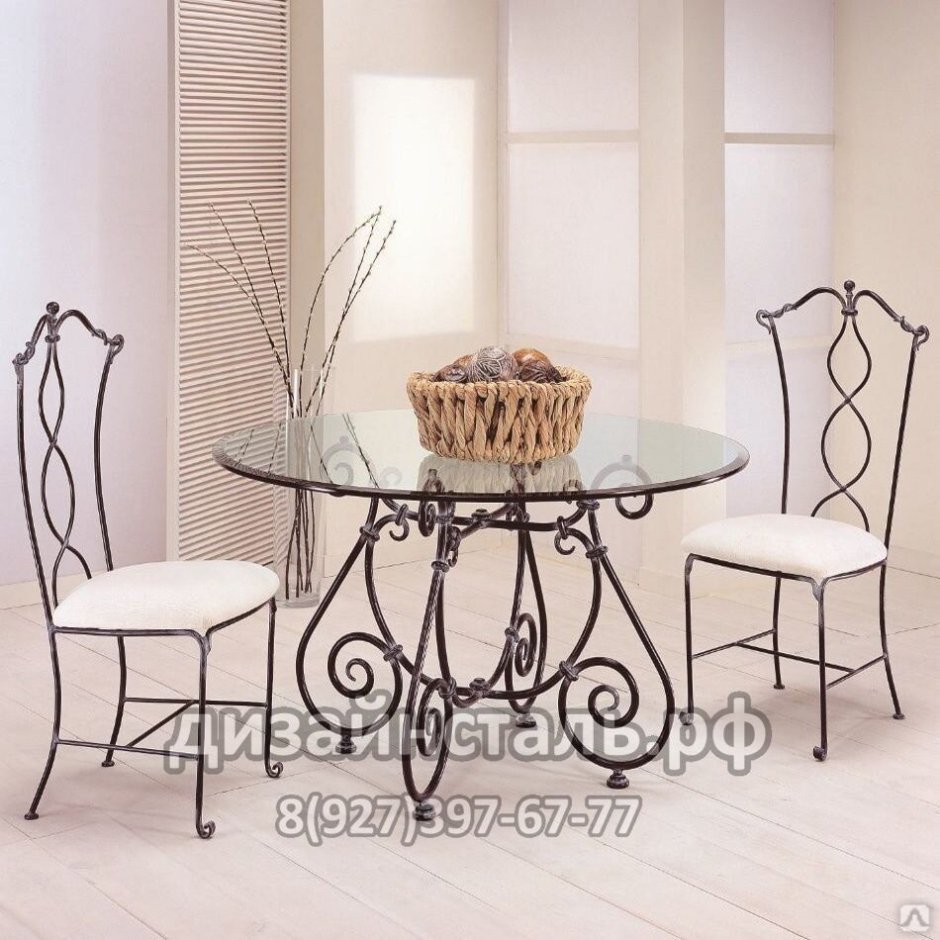 Комплект кованый стол со стульями