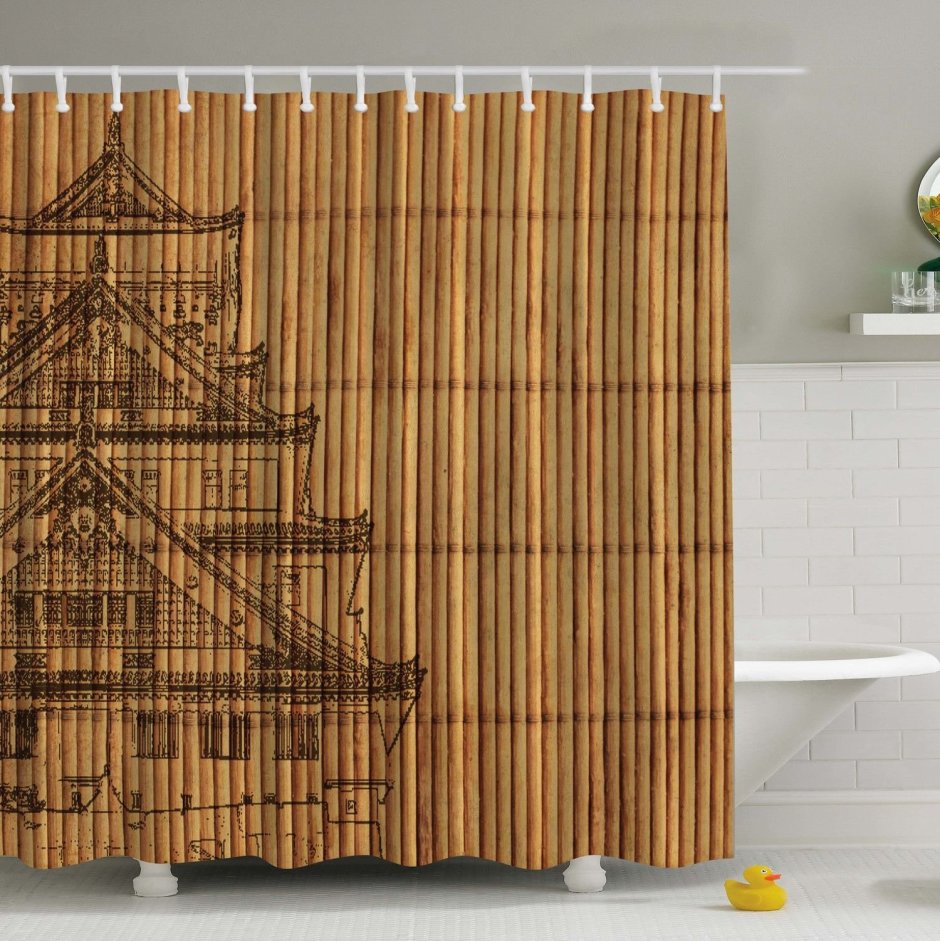 Занавеска для ванной в японском стиле