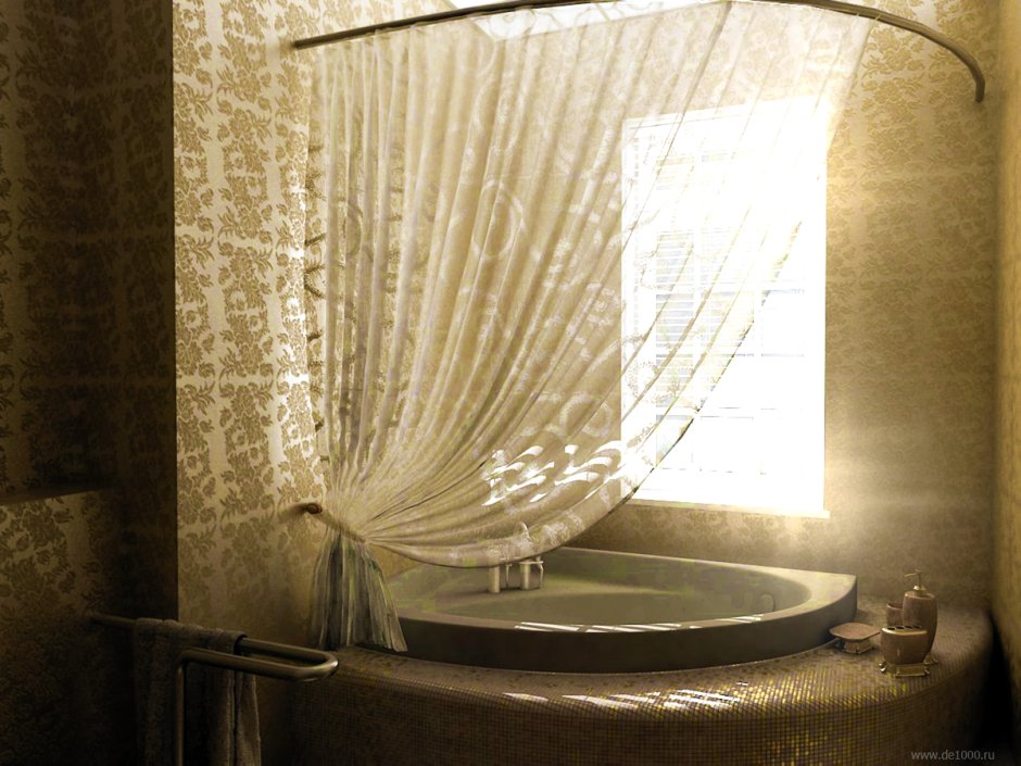 Декоративная штора в ванную