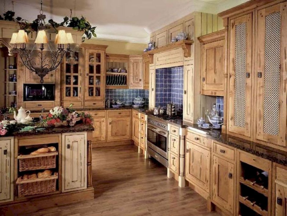 Кухня из дерева в стиле Прованс